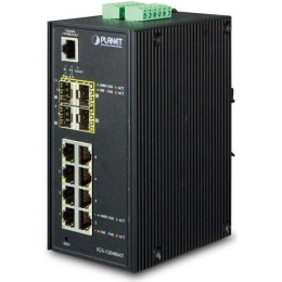 Коммутатор Planet IP30 Industrial (IGS-12040MT) 8* 1000TP + 4* 100/1000F SFP Full Managed Ethernet Switch управляемый