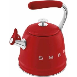 Чайник для плиты SMEG CKLW2001RD со свистком, 2,3л, красный