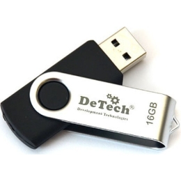 Флеш-накопительUSB Flash DeTech 64GB Swivel Black