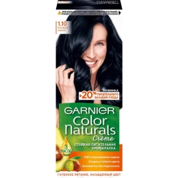 Стойкая питательная крем-краска для волос Garnier Color Naturals, оттенок 1.10, холодный чёрный 110 мл