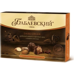 Набор конфет Бабаевский Dark Cream, Дробленый миндаль и ореховый крем 200 г (4600300082018)