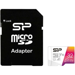 Карта памяти Silicon Power microSDHC 32Gb Class10 SP032GBSTHBV1V20SP Elite + adapter