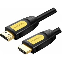 Кабель Цифровой HDMI UGREEN HD101 (10130) Round Cable. Длина: 3м . Цвет: черно-желтый