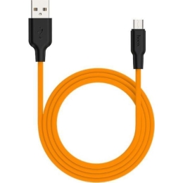 Кабель Type-C HOCO X21 silicone charging cable Balck/Orange