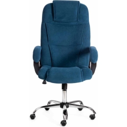 Офисное кресло TetChair Bergamo синий флок, хром