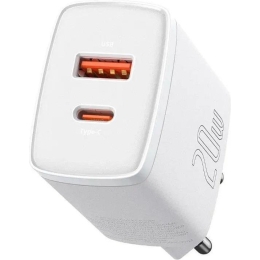 Сетевая зарядка BASEUS Mini Charger Dual USB PD 20W White (CCCP20UE)