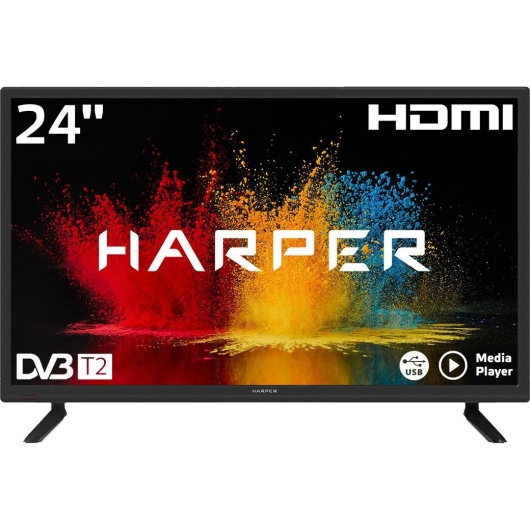 24" Телевизор Harper 24R490T чёрный 1366x768, HD READY, 50 Гц