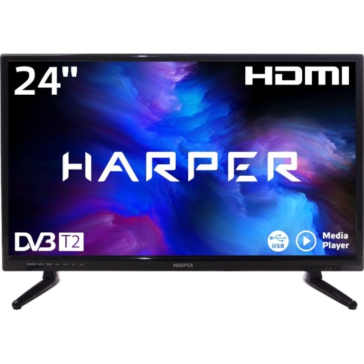 24" Телевизор Harper 24R470T чёрный 1366x768, HD READY, 50 Гц