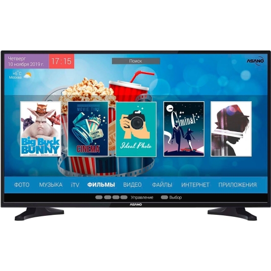 50" Телевизор ASANO 50LF7010T черный 1920x1080, Full HD, 60 Гц, Wi-Fi, SMART TV, DVB-T2, DVB-C, HDMI, USB Android