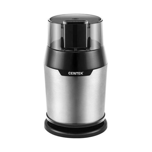 Кофемолка Centek CT-1362 сталь 200Вт, 60гр, стальн стакан, стальн чаша, прозрачная крышка