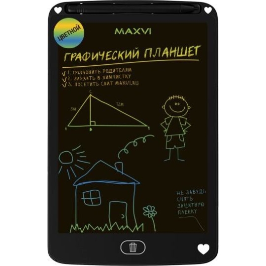 LCD планшет для заметок и рисования Maxvi MGT-01С black