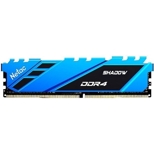 ОЗУ Netac Shadow NTSDD4P32SP-16B DDR 4 DIMM 16Gb PC25600, 3200Mhz, C16 Blue, с радиатором