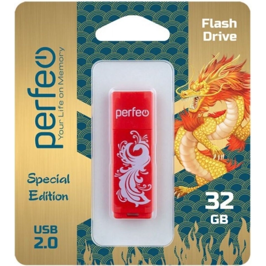 Флешка Perfeo USB 32GB C04 красная Phoenix