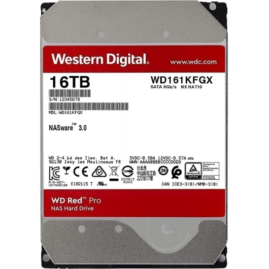 HDD 3.5" 16Tb SATA-III 7200rpm WD Original WD161KFGX NAS Red Pro (7200rpm) 512Mb