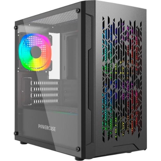 Корпус Powercase Mistral Micro D3B ARGB, Tempered Glass, 2x 140mm ARGB PWM+1x 120mm ARGB PWM, чёрный, mATX (CMMDB-A3)