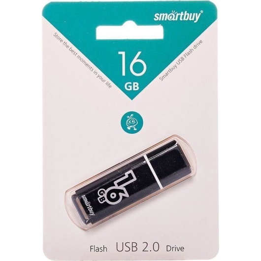 Флэш накопитель USB 16 Гб Smart Buy Glossy (black)