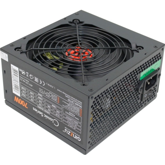 Блок питания Ginzzu 700W CB700 black ATX, 20+4 pin, 1x4+4 pin, 2x6+2 pin, 120mm fan, 6xSATA, кабель питания