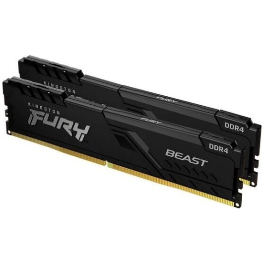 ОЗУ Kingston KF432C16BBK2/32 DDR4 DIMM 32Gb PC25600, 3200Mhz, FURY Beast Black CL16 (Kit of 2) (KF432C16BBK2/32) (retail)