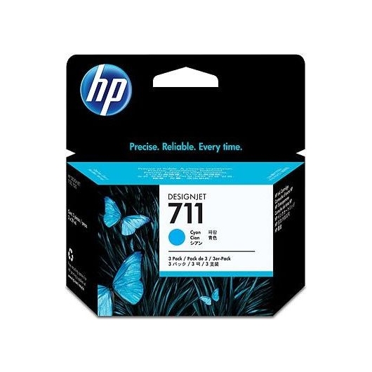 Картридж струйный HP 711 CZ134A голубой x3упак. (29мл) для HP DJ T120/T520