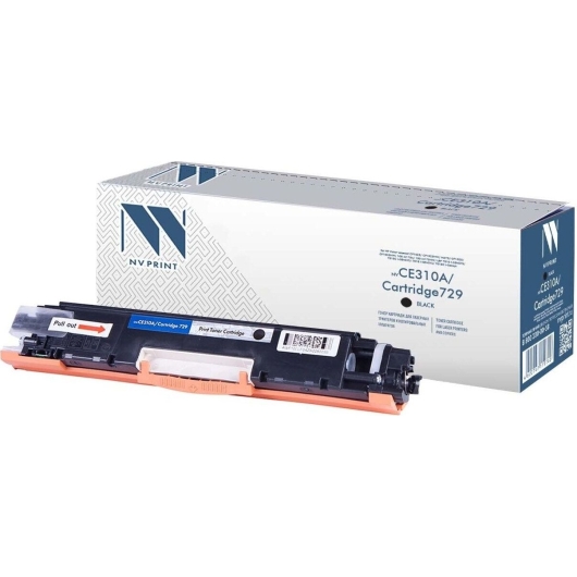 Картридж NVPrint CE310A/Canon 729 (NV-CE310A/729Bk) Black для HP LaserJet Color Pro 100 M175a/M175nw/CP1025/CP1025nw/LBP7010C/LBP7018С (1200k)