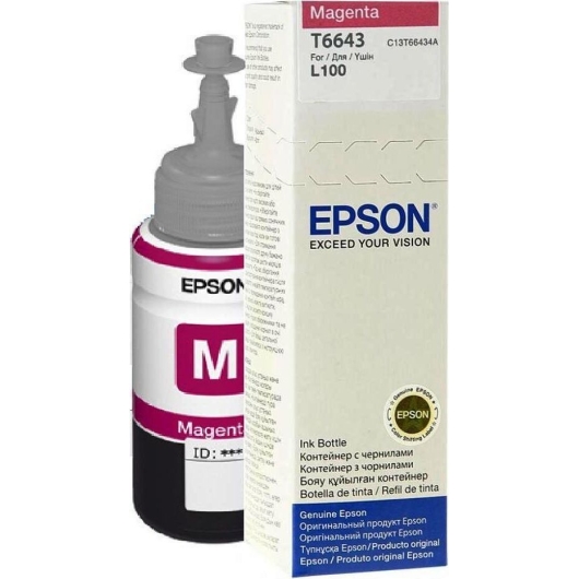 Чернила Epson L100/L200/L110/L120/L1300/L210/L222/L300/L312/L350/L355/L362/L456/L550/L555/L566 (O) C13T66434A, Magenta, 70ml