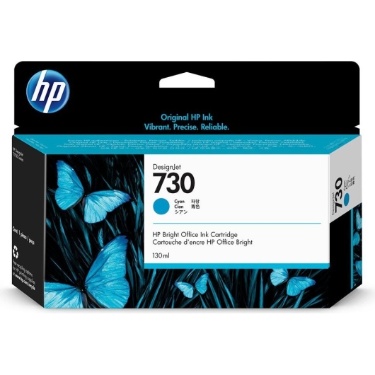 Картридж струйный HP 730 P2V62A голубой (130мл) для HP DJ T1700