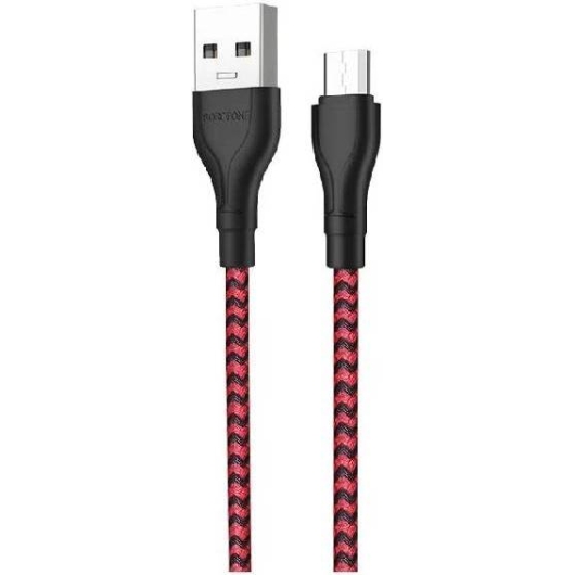 Кабель Borofone BX39 USB 2.4A для micro нейлон 1м чер/кр