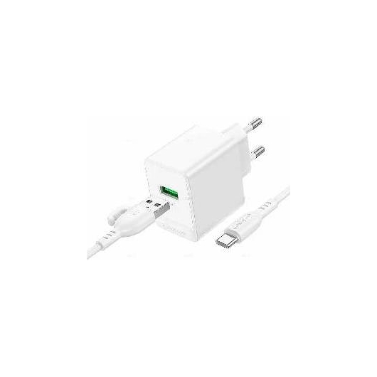 СЗУ Borofone BAS12A 1USB 3.0A QC3.0 18W б/з micro USB 1м (White)