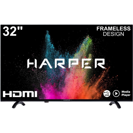 32" Телевизор Harper 32R720T чёрный 1366x768, HD READY, Frameless, 50 Гц