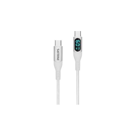 Кабель Type-C Philips 60W 1.2m (DLC9060W/74) White