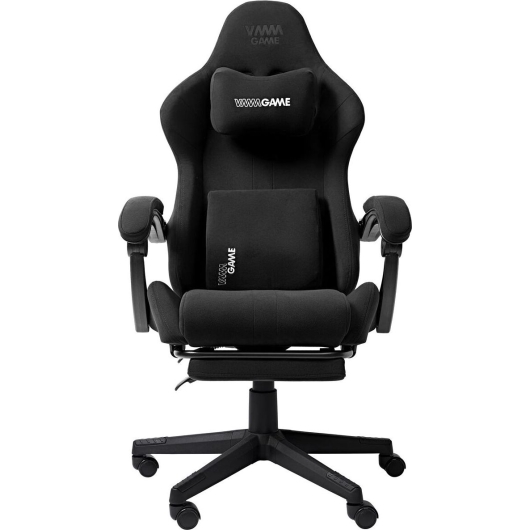 Игровое кресло с подставкой для ног VMMGAME Throne New Era Velour Black микровелюр (OT-B31-VRBK-NE)