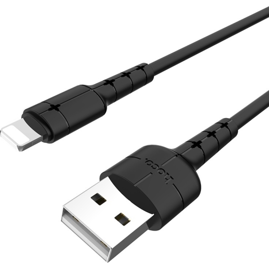 Кабель USB 2.0 AM/Lightning Hoco X30 Star Black; 2 A; 1,2 м; черный