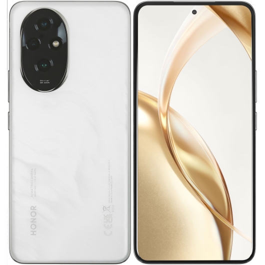 Смартфон Honor 200 12/512Гб White; (5109BFKL) 6.7&quot; AMOLED 90Гц; 2412x1080; Qualcomm Snapdragon 680 8 ядер 2.4Ггц; 12Гб/512Гб; 108+5+2 Мп/50Мп BT5.0; W