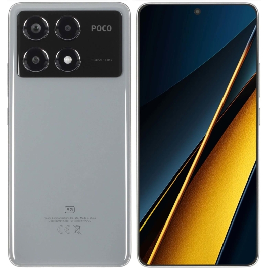 Смартфон POCO X6 Pro 5G 12/512Gb Gray;  6.67&quot; AMOLED 120Гц; 2712x1220; MT Dimensity 8300 Ultra 8 ядер 3,35Гц; 12Гб/512Гб; 64+8+2 Мп/16Мп BT5.4; WiFi 8