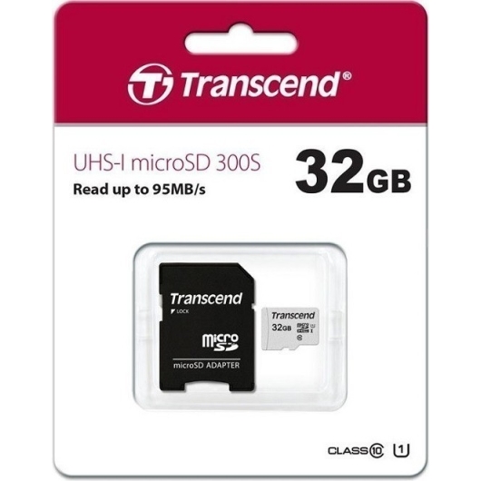 Карта памяти microSDHC 32 ГБ Transcend 300S (TS32GUSD300S-A)