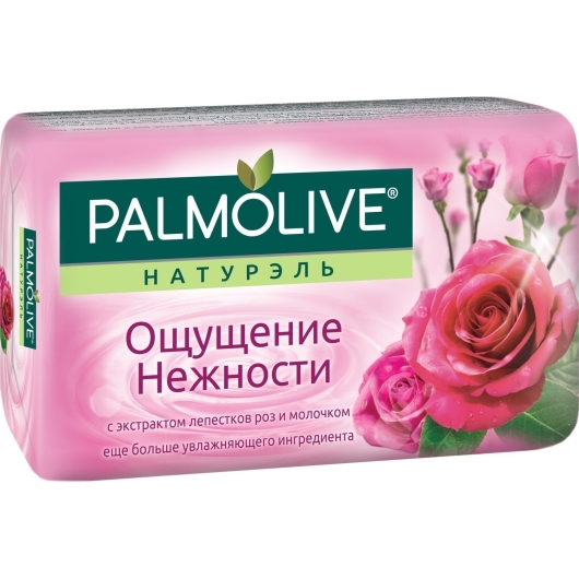 Мыло туалетное Palmolive Натурэль Ощущение нежности с экстрактами розы и молока 90 г (8693495032780)