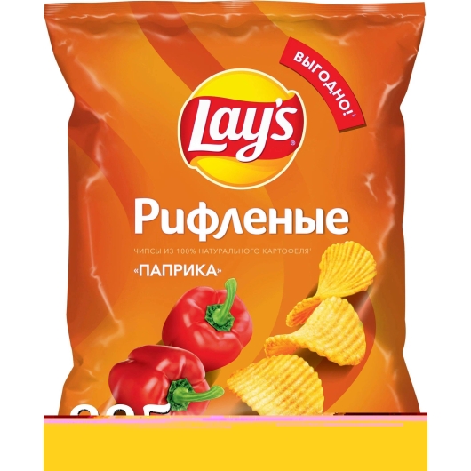 Чипсы Lay's Рифлёные Паприка, 225г