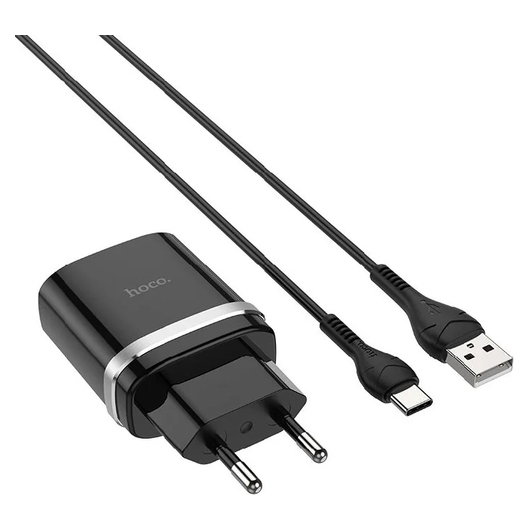 Зарядное устройство USB сетевое hoco C12Q Smart (6931474716262)