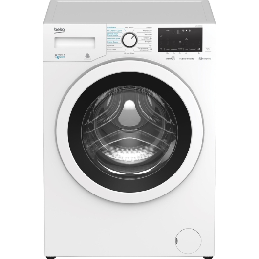 Стандартная стиральная машина Beko SteamCure WDW85636B3, с паром и сушкой