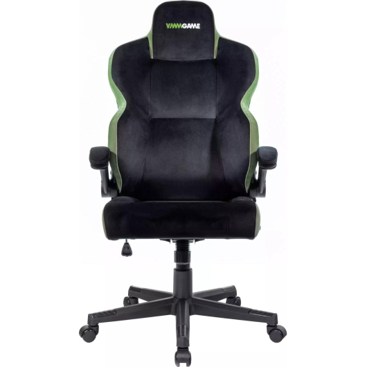 Кресло компьютерное VMMGAME UNIT, велюр черно-зеленый